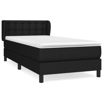 Vidaxl Box spring postelja z vzmetnico črna 90x200 cm blago