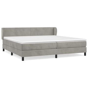 Vidaxl Box spring postelja z vzmetnico svetlo siva 200x200 cm žamet