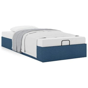 Vidaxl Otomanski posteljni okvir brez vzmetnice moder 100x200 cm blago