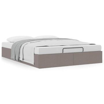 Vidaxl Otomanski posteljni okvir brez vzmetnice taupe 140x190 cm blago