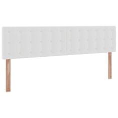 Vidaxl Otomanski posteljni okvir z vzmetnicami bel 180x200cm um. usnje