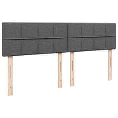 Vidaxl Otomanski posteljni okvir z vzmetnicami siv 200x200 cm blago