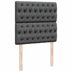 Vidaxl Otomanski posteljni okvir z vzmetnicami siv 200x200 cm blago