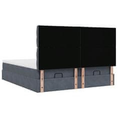 Vidaxl Otomanski posteljni okvir z vzmetnicami siv 200x200cm žamet
