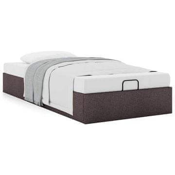 Vidaxl Otomanski posteljni okvir brez vzmetnice rjav 100x200 cm blago