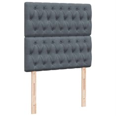 Vidaxl Otomanski posteljni okvir z vzmetnicami siv 160x200 cm žamet