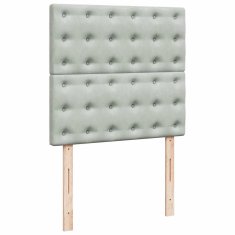 Vidaxl Otomanski posteljni okvir z vzmetnicami siv 200x200cm žamet