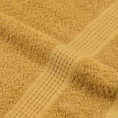 Vidaxl Brisače 10 kos zlata 30x30 cm 360 g/m² 100% bombaž