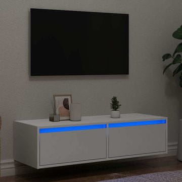 Vidaxl vidaXL TV omarica z LED osvetlitvijo bela 100x35,5x25 cm