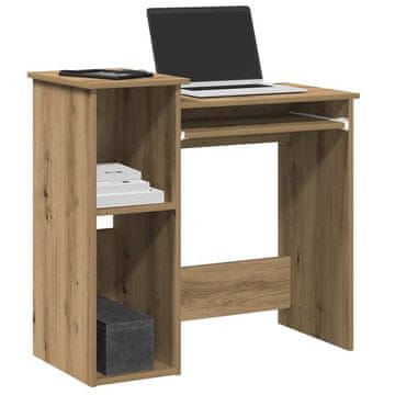 Vidaxl vidaXL Pisalna miza s policami, umetniški hrast, 84x40x78 cm