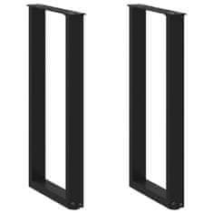 shumee vidaXL Noge kavne mizice U-oblika 2 kosa črna 38x(72-73)cm jeklo