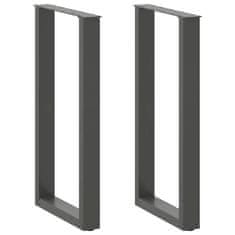 shumee vidaXL Noge kavne mizice U-oblika 2 kosa antracit 50x(90-91)cm jeklo
