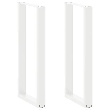 Vidaxl Noge za barsko mizo v obliki črke U, 2 kosa, bele barve, 40 x (100-101) cm, jeklo
