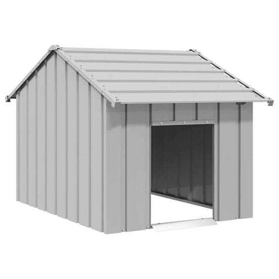 shumee vidaXL Pasja hiša s streho 83x130x85 cm Pocinkano jeklo