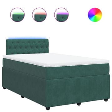 Vidaxl Box spring postelja z vzmetnico temno zelen 120x190 cm žamet