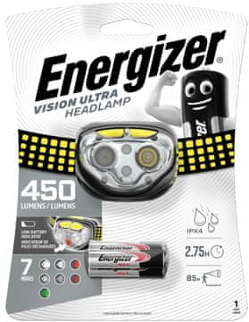Energizer Vision Ultra naglavna svetilka, 3AAA, 450 lm