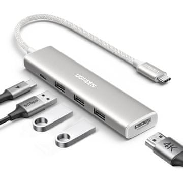 Ugreen Revodok 5v1 Hub adapter, USB-C, bel