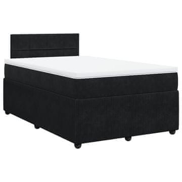 Vidaxl Box spring postelja z vzmetnico črna 120x190 cm žamet