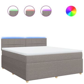 Vidaxl Box spring postelja z vzmetnico taupe 180x200 cm blago