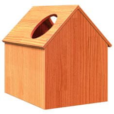 Vidaxl Hiša za mačke voščeno rjavo 41x50x50 cm masivni les borovega