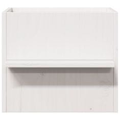 Vidaxl Hiša za mačke Bela 51x35x30 cm masivni les borovega lesa