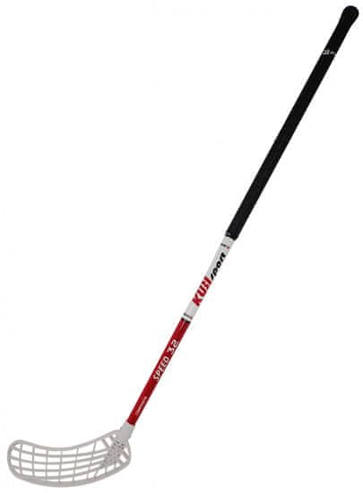 Kubisport Florbalna hokejska palica FREEZ SPEED 32 belo-rdeča 100 cm okrogla MB leva