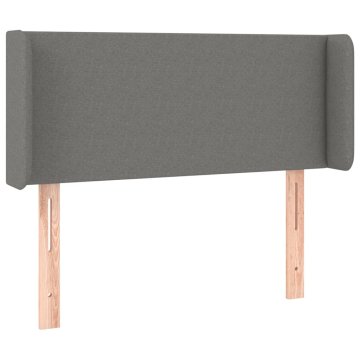 Vidaxl Vzglavje z ušesi temno sivo 83x16x78/88 cm blago