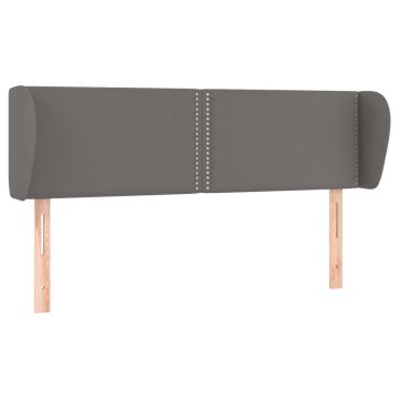 Vidaxl Vzglavje z ušesi sivo 147x23x78/88 cm umetno usnje