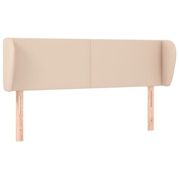 Vidaxl Vzglavje z ušesi kapučino 147x23x78/88 cm umetno usnje