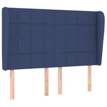 Vidaxl Vzglavje z ušesi modro 147x23x118/128 cm blago