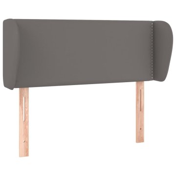 Vidaxl Vzglavje z ušesi sivo 103x23x78/88 cm umetno usnje