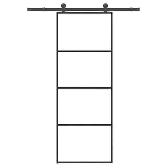 shumee vidaXL Drsna vrata z opremo 76x205 cm ESG steklo in aluminij