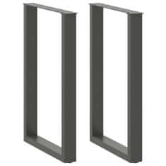 shumee vidaXL Noge kavne mizice U-oblika 2 kosa antracit 60x(90-91)cm jeklo