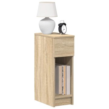 Vidaxl vidaXL Nočna omarica s predalom, hrast sonoma, 20x36x60 cm