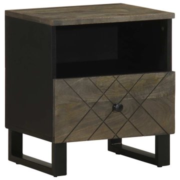 Vidaxl vidaXL Nočna omarica črna 40x33x46 cm masiven mangov les