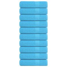 Vidaxl Brisače za roke 10 kos turkizna 50x100 cm 360 gsm 100% bombaž