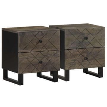 Vidaxl vidaXL Nočne omarice črne barve 2 kosa 40x33x46 cm masiven mangov les