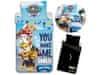 Paw Patrol Komplet posteljnine, ki se sveti v temi, bombažna posteljnina, z zadrgo 140x200 cm, Oeko-Tex