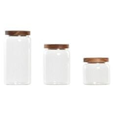 DKD Home Decor 3 Banjice DKD Home Decor Akacija Borosilikatno steklo (1 L) (400 ml) (700 ml) (3 Kosi)