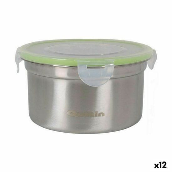 Quttin Hermetična Škatla za Malico Quttin Krožen 900 ml Nerjaveče jeklo (12 kosov)