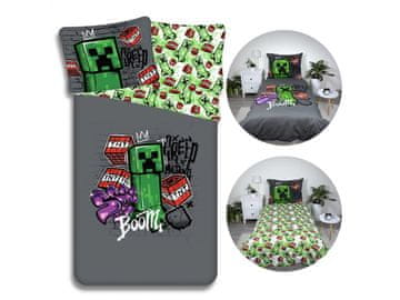 sarcia.eu Minecraft posteljnina za otroke, bombažna posteljnina 140cm x 200cm OEKO-TEX