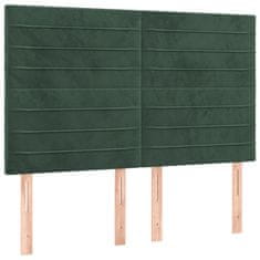 Vidaxl Box spring postelja z vzmetnico temno zelen 140x190 cm žamet