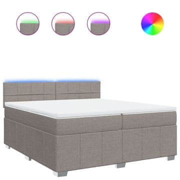 Vidaxl Box spring postelja z vzmetnico taupe 200x200 cm blago