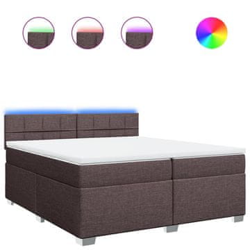 Vidaxl Box spring postelja z vzmetnico temno rjav 200x200 cm blago