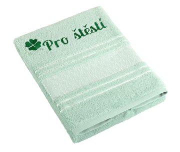 Frotirna brisača z mozaikom in vezenino Za srečo - 50x100 cm - Za srečo