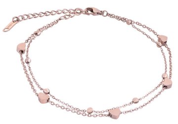 Troli Sodobna pozlačena zapestnica iz jekla Heart Rose Gold