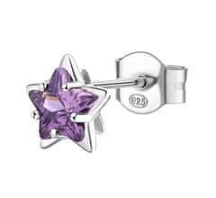 Brosway Srebrn enojni uhan Star Fancy Magic Purple FMP95