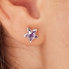 Brosway Srebrn enojni uhan Star Fancy Magic Purple FMP95