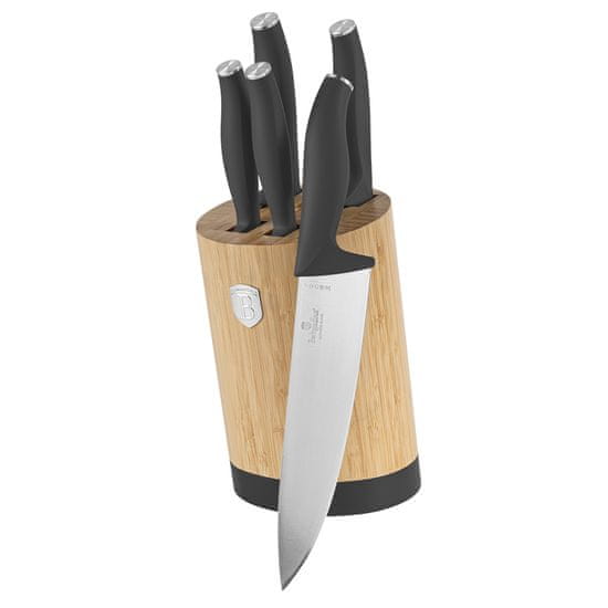 Berlingerhaus Komplet nožev s stojalom BAMBOO 6 kosov Anthracite Collection BH-2672