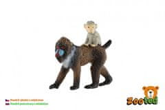 Mandrilla samica z otrokom zooted opice plastika 6cm